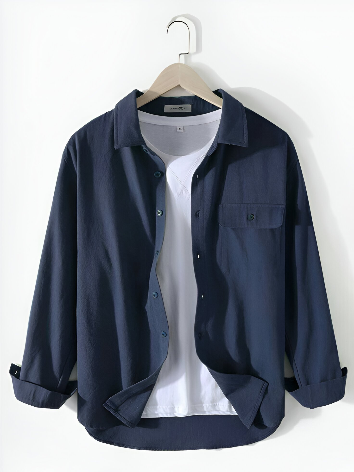 Kemeja Biru Lengan Panjang Overshirt A